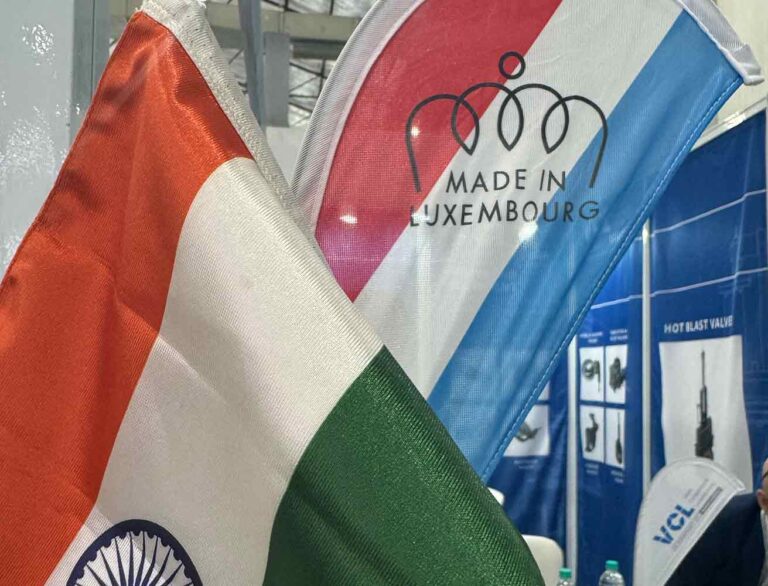 Luxemburgish and indian flags