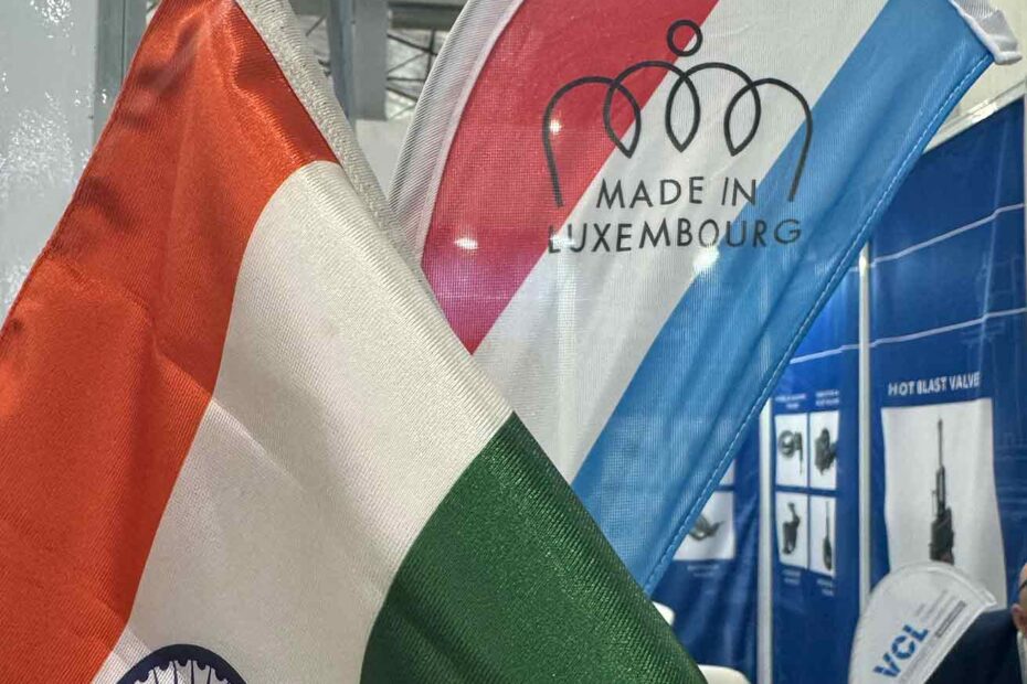 Luxemburgish and indian flags
