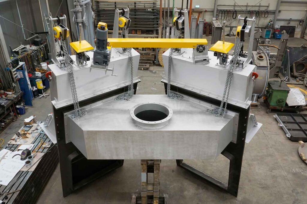 reversing valve system, angular arrangement, in workshop 2
