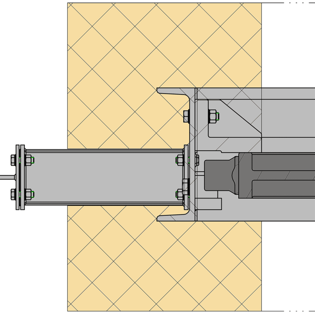 shut off damper technical drawing detail