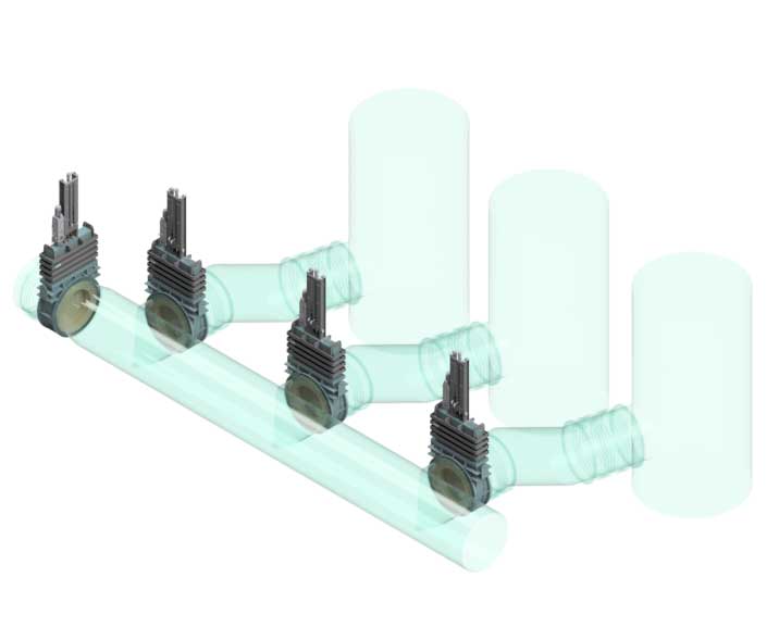 Schematic representation of the installation position our hot blast valves.