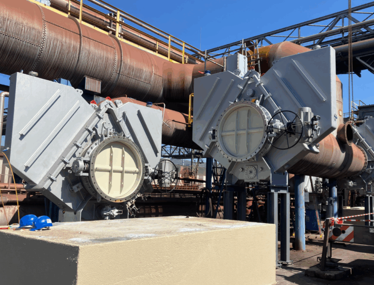 Swing type goggle valve installation on site