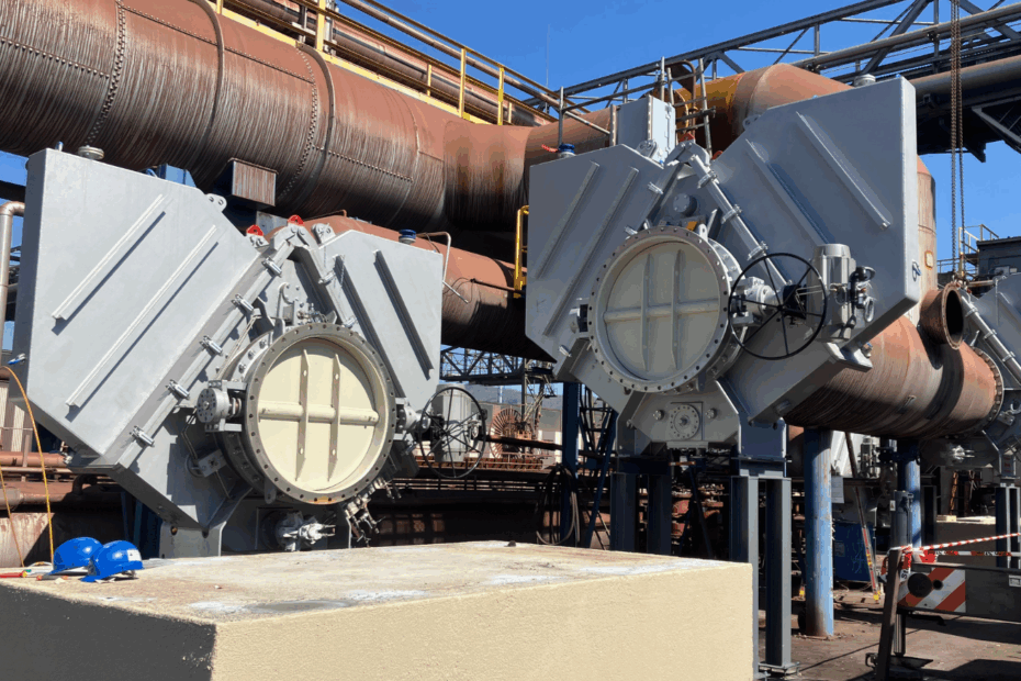 Swing type goggle valve installation on site